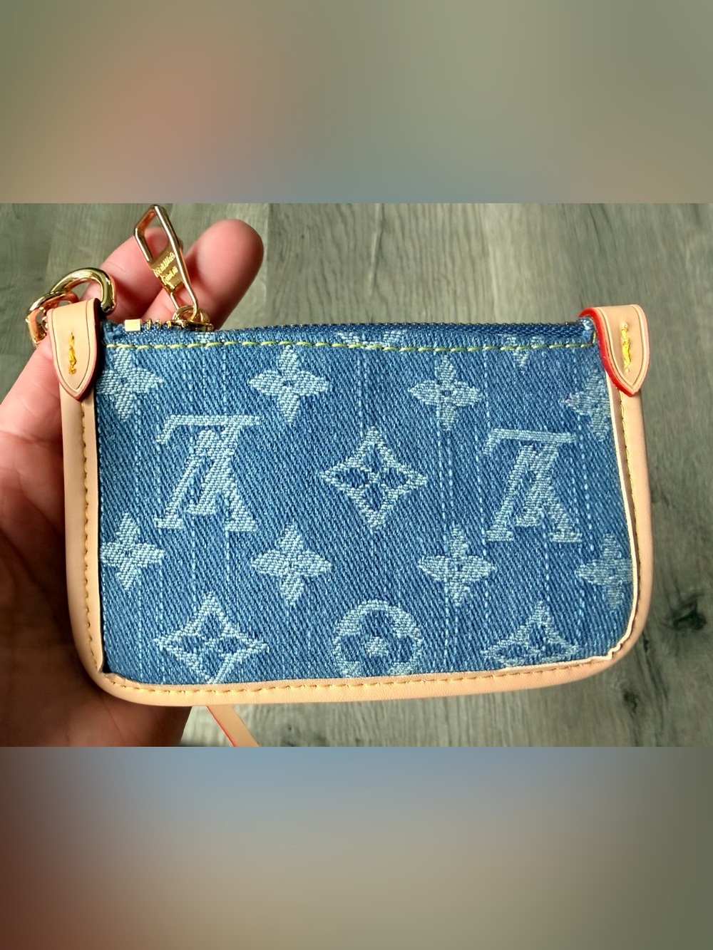 FULL SET Source Unknown Louis Vuitton Blue Denim All In One BB Bucket Bag/Pouch - Picture 10 of 16